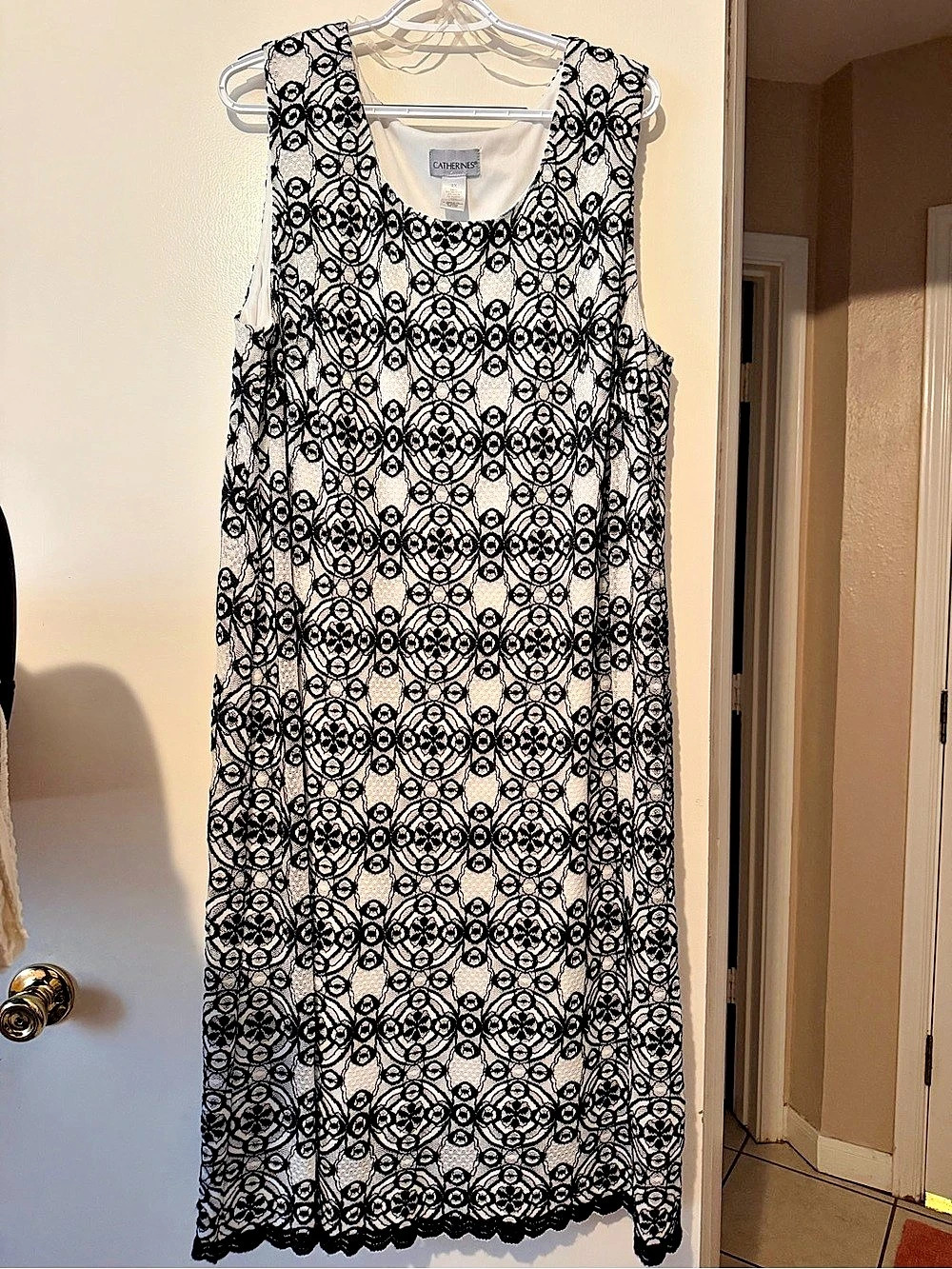 Catherines Black & White Lace Maxi Dress Size 2X